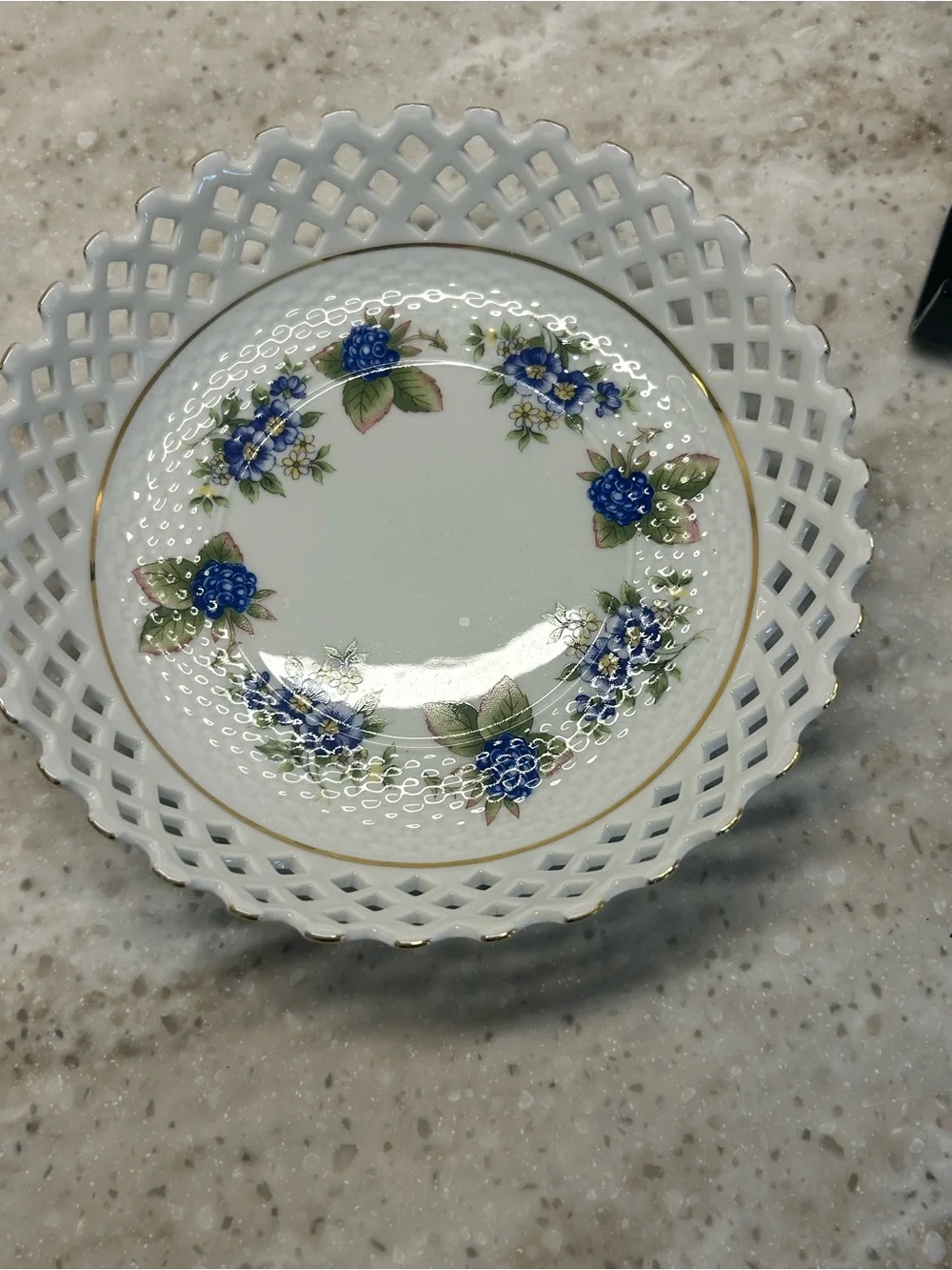 Hollohaza Classic Collection Floral Hand Painted Porcelain Bowl 8in Hungary